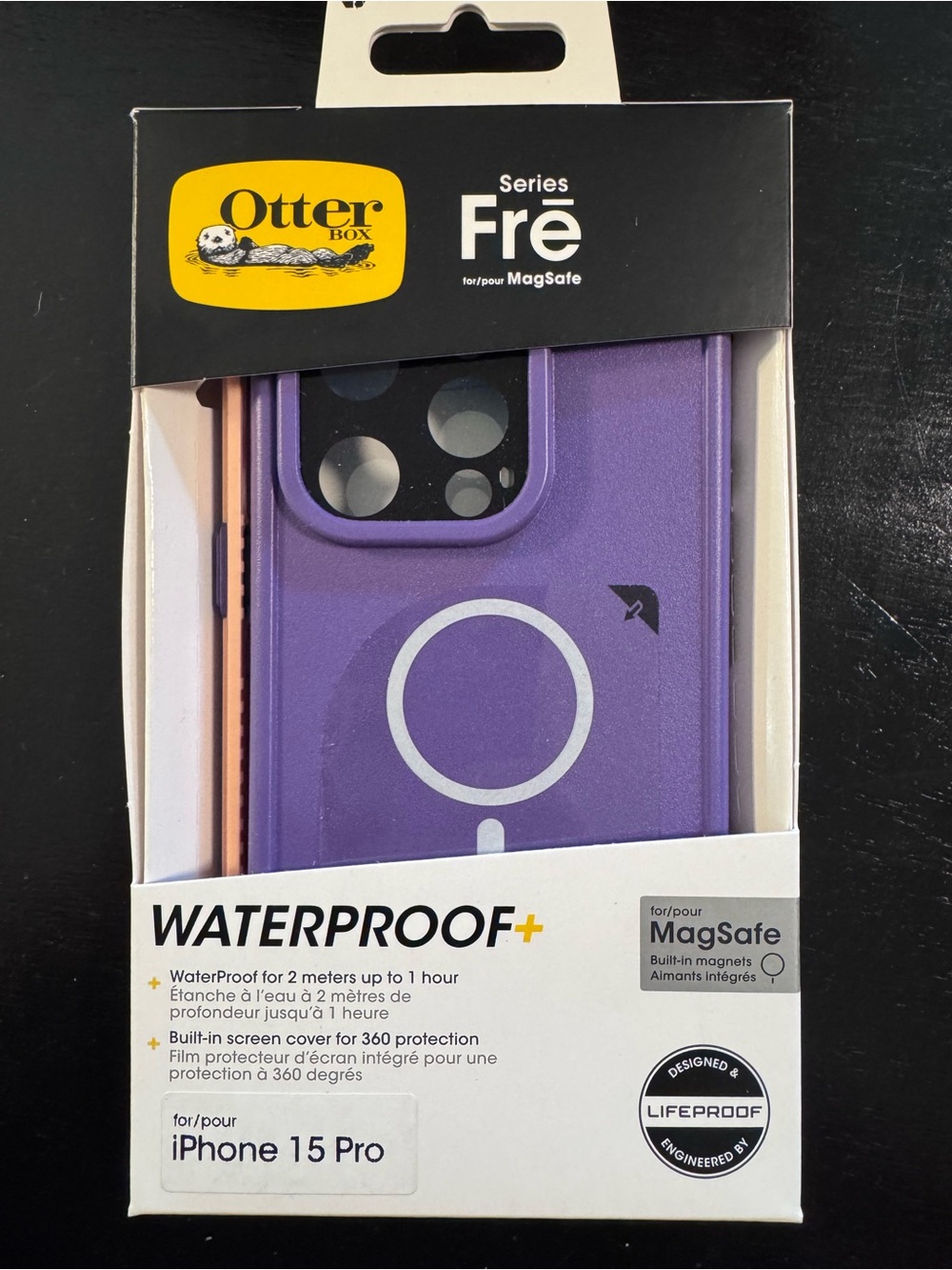OtterBox Frē Series MagSafe Waterproof+ Case for iPhone 15 Pro - Purple